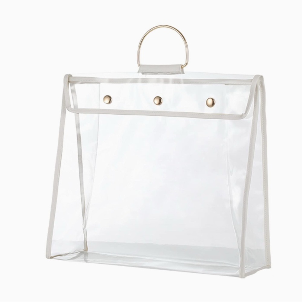 Clear PVC Tote Bag with Gold Handle